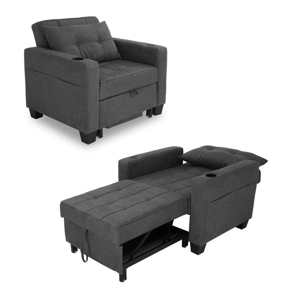 Latitude Run® 3In1 Convertible Chair Pull Out Sleeper Chair Beds With